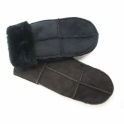 Lammfell-Fausthandschuhe Handschuhe In Schwarz