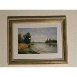 Landschaftsbild Mit Massiven Holzrahmen