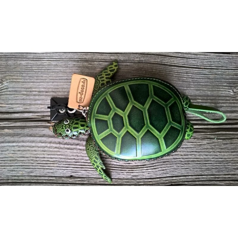 Su-Deco Lederbörse / Minitasche Im Motiv Schildkröte 1 Su-Deco Lederbörse / Minitasche Im Motiv Schildkröte