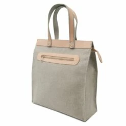 Thielemann Einkaufstasche Aus Leinen/Leder Leinentasche